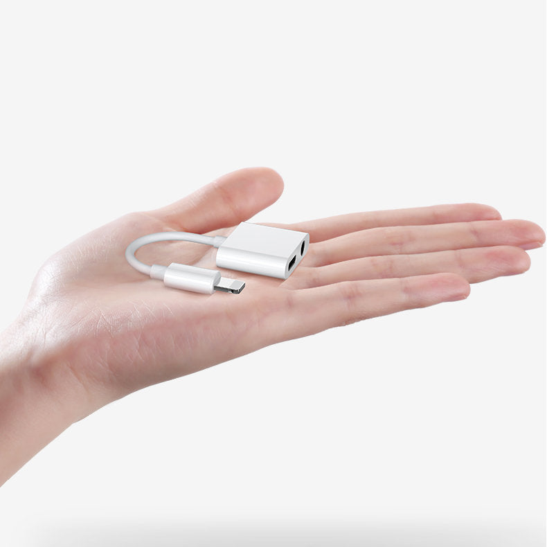 Lightning to Lightning Joyroom S-Y104 Ben Audio Adapter, with Lightning Charging Port, White