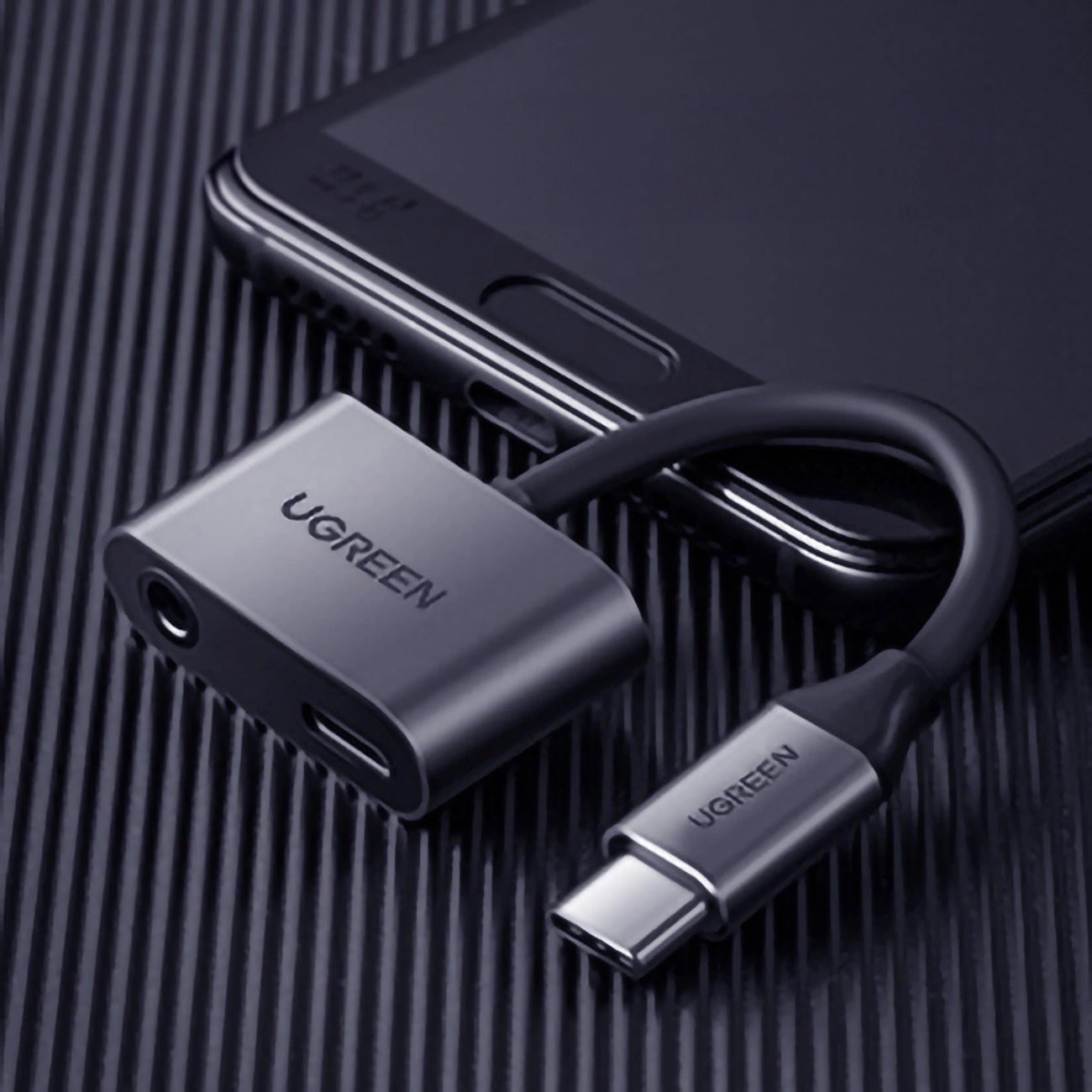 USB-C to 3.5mm / USB-C UGREEN CM193 Audio Adapter, Gray