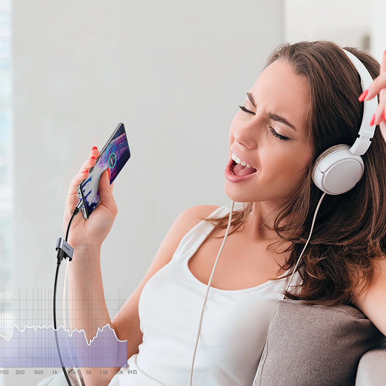 USB-C to 3.5mm / USB-C UGREEN CM193 Audio Adapter, Gray