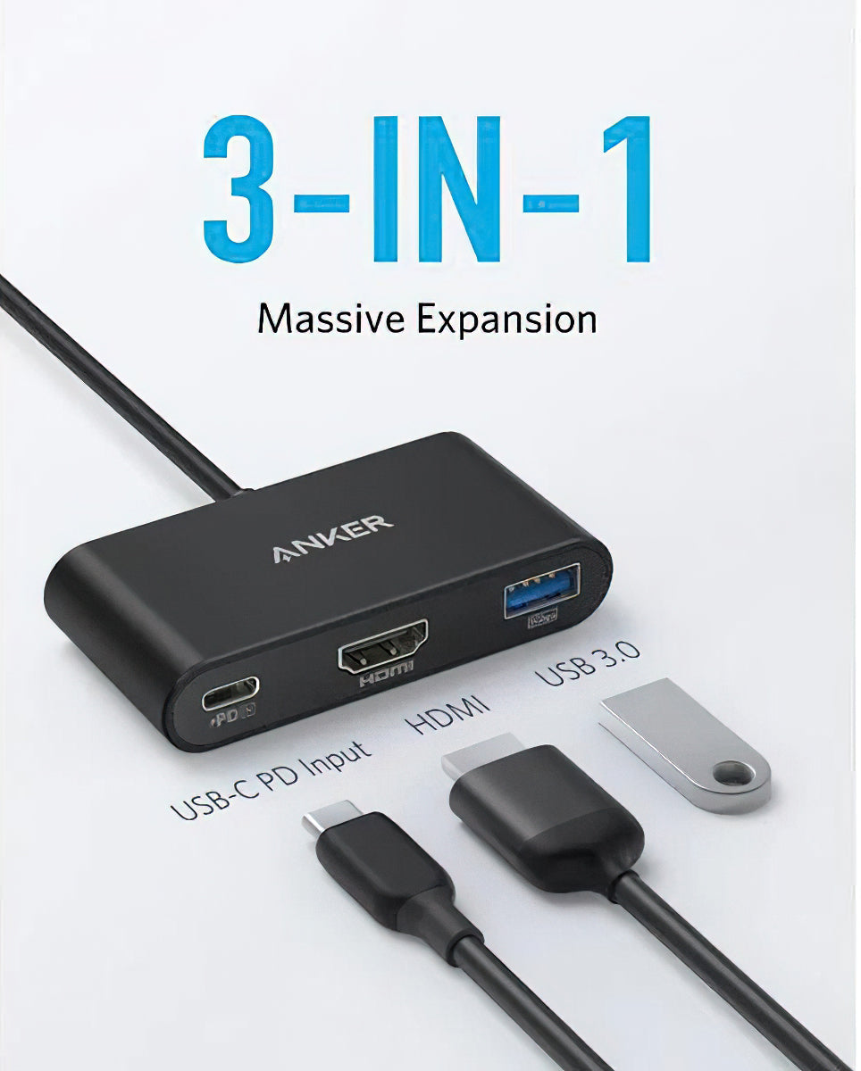 USB-C Audio and Video Adapter - USB-C / HDMI / USB-A Anker PowerExpand, Black A8339HA1