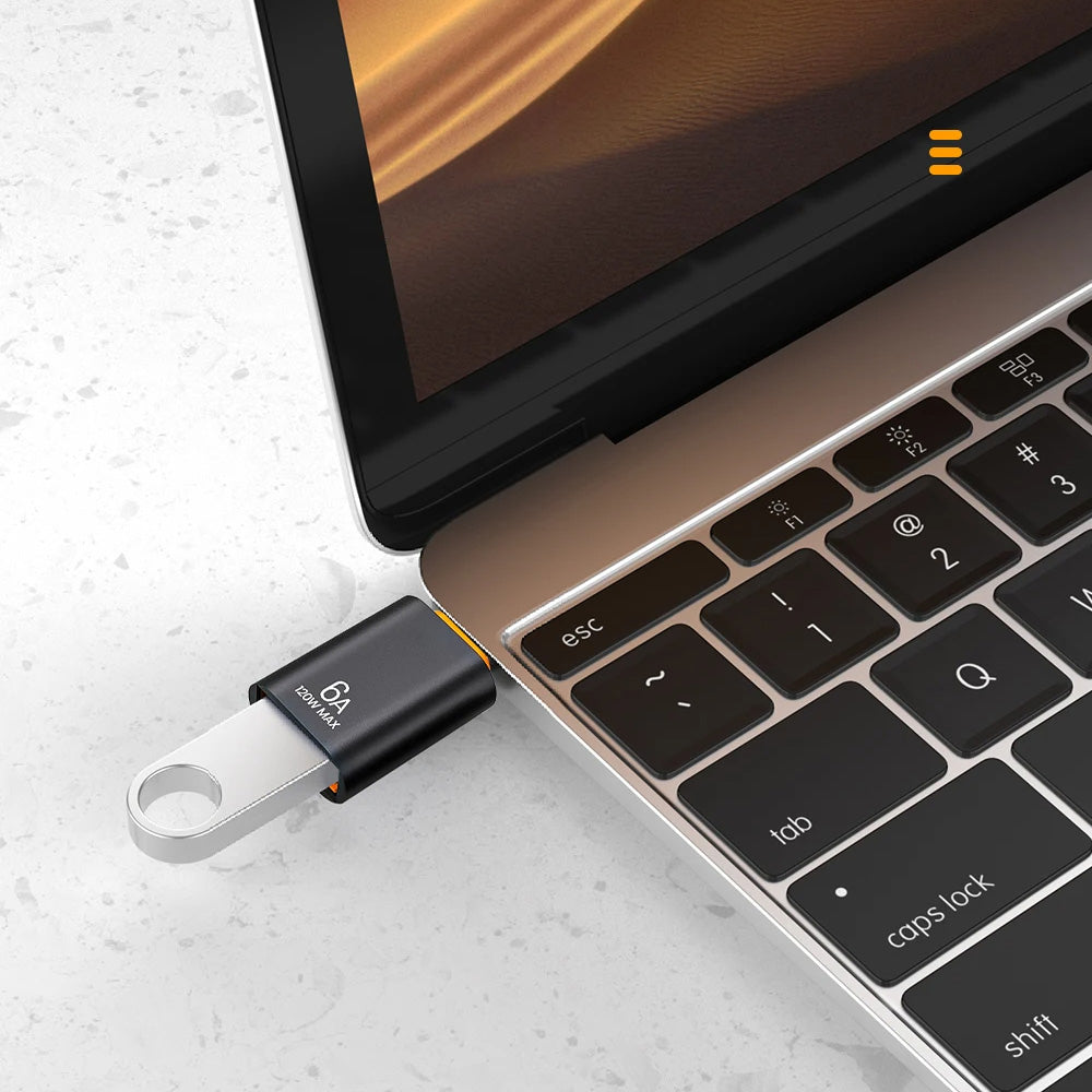 OTG USB-C to USB-A Techsuit A2 HyperPort Adapter, Black Orange