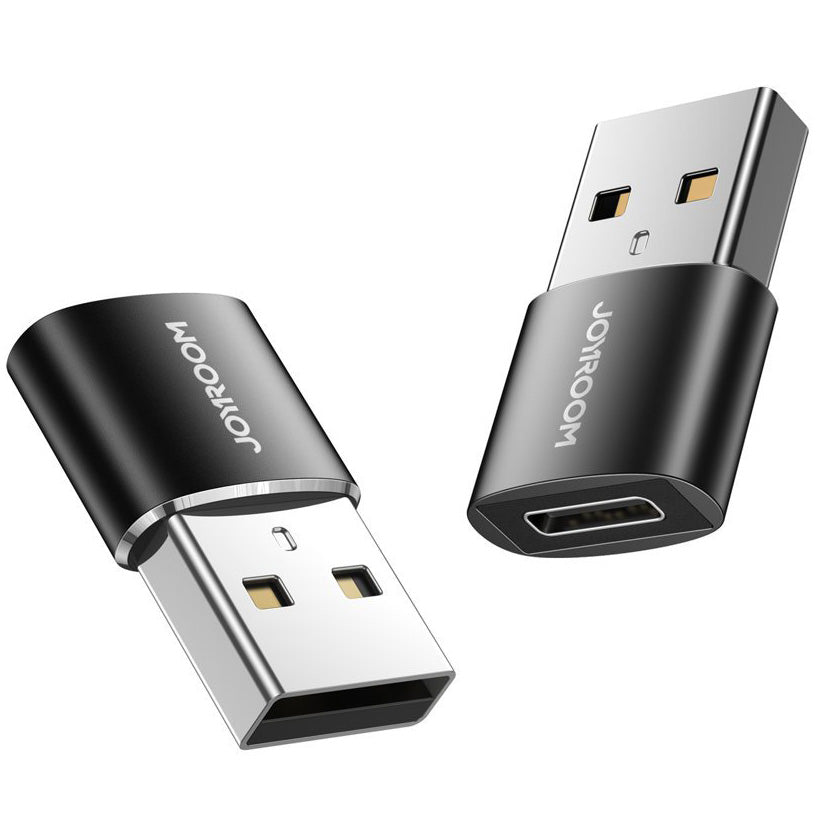 USB-C to USB-A Data and Charging Adapter Joyroom S-H152, Set of 2 Pieces, Black