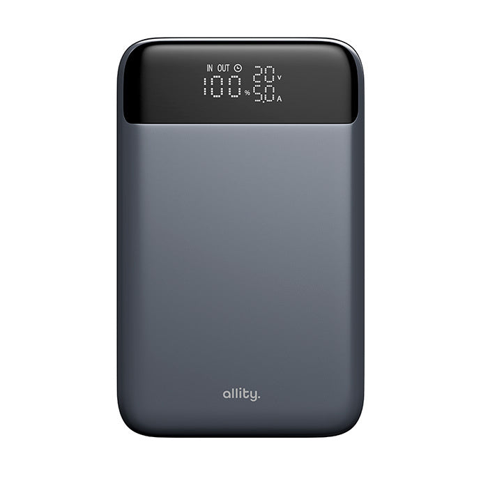 Allity External Battery. APB-200 PocketPower, 19200mAh, 130W, QC + PD, 1 x USB-A - 2 x USB-C, Gray
