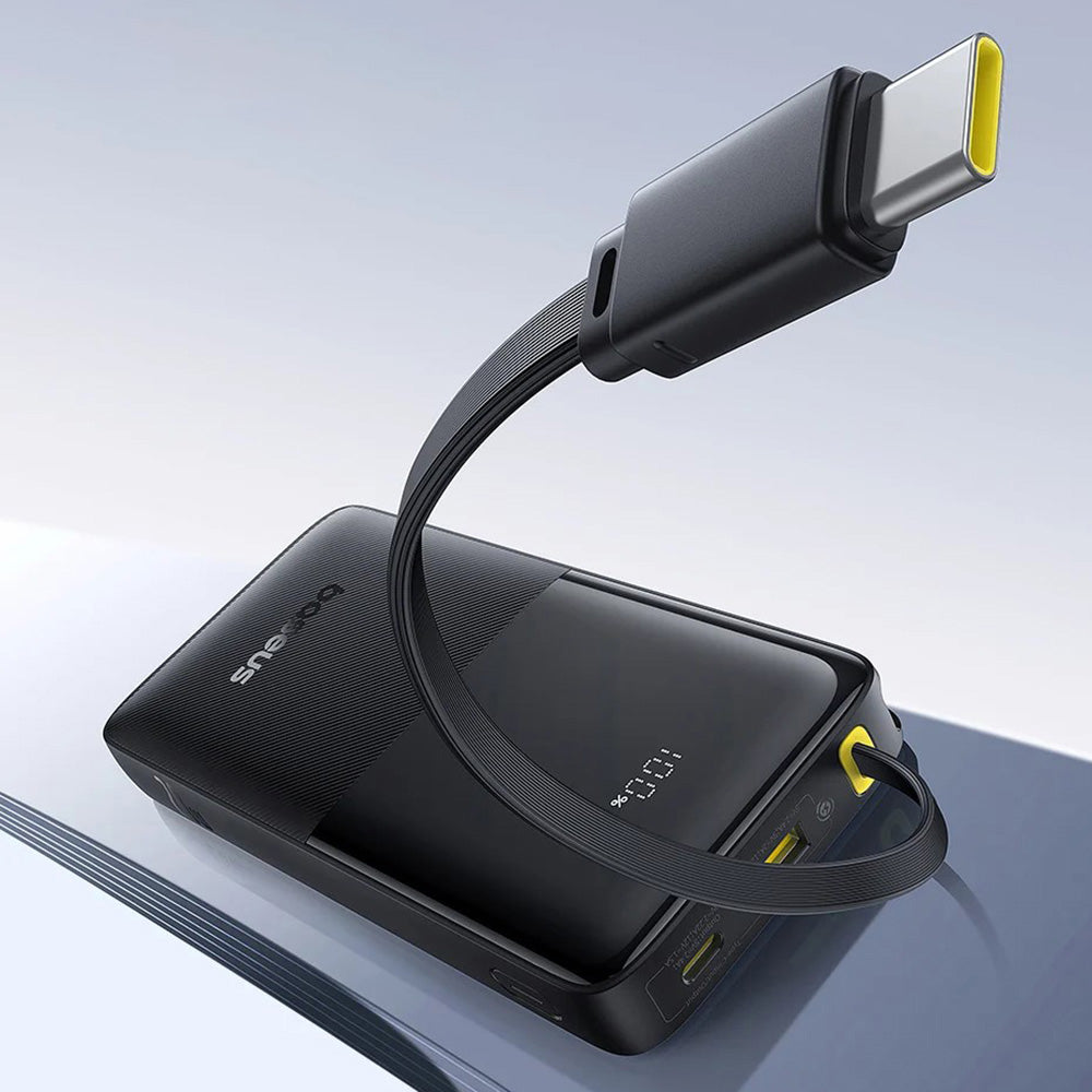 Baseus Bipow 2 External Battery, 10000mAh, 20W, QC + PD, 1 x USB-A - 2 x USB-C, Black P10077101113-00