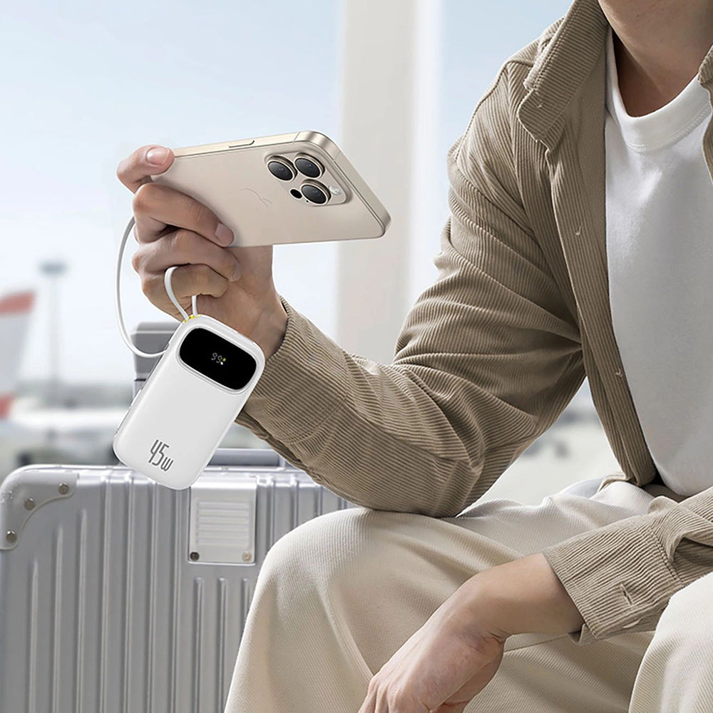 Baseus EnerFill FC31 Qpow 3 External Battery, 10000mAh, 45W, QC + PD, 1 x Lightning - 1 x USB-A - 2 x USB-C, Purple E0028C02