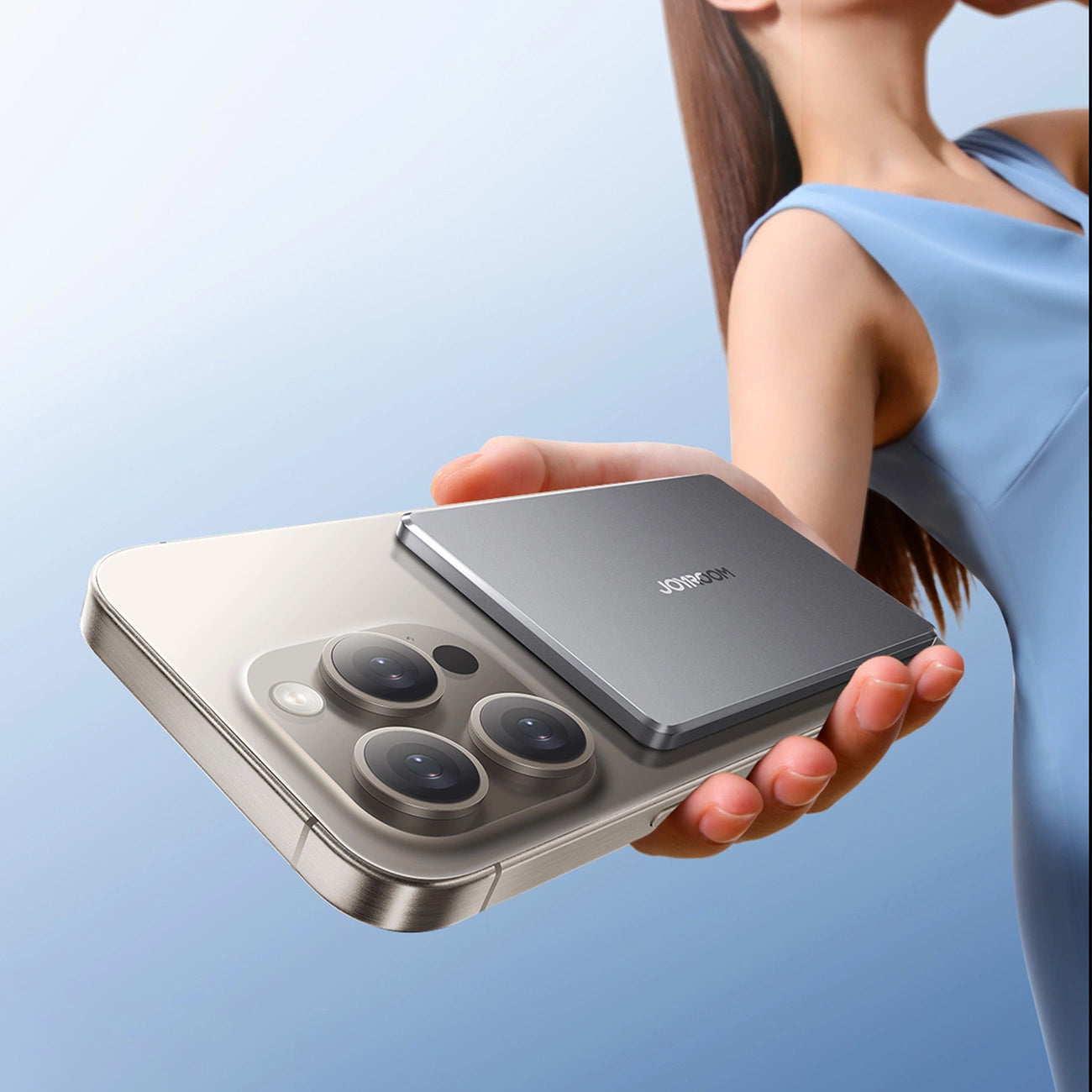 Joyroom JR-PBM08 Wireless External Battery, 5000mAh, 20W, PD + FQI, 1 x QI - 1 x USB-C, Grey