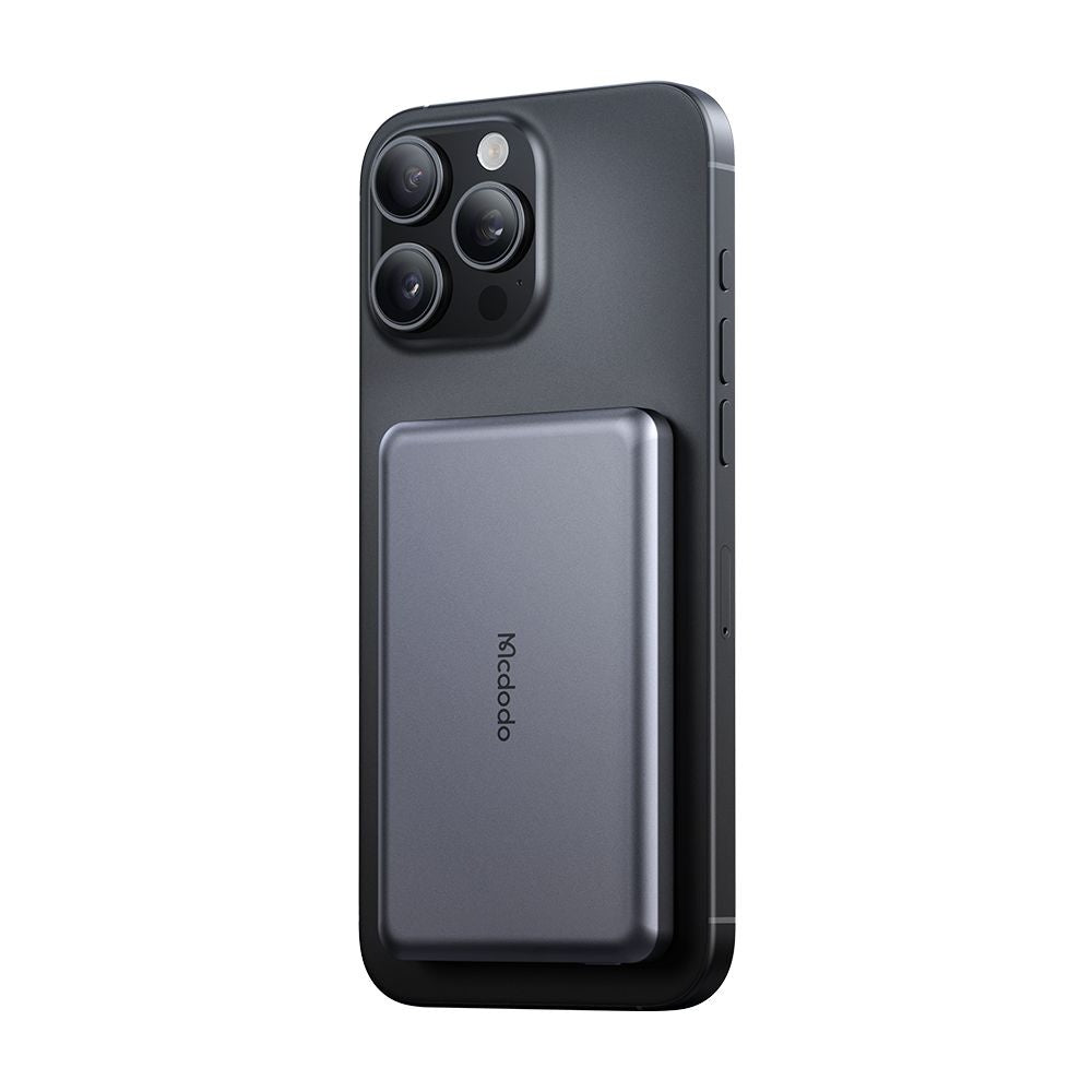 McDodo MC-4641 Meta Wireless External Battery, 5000mAh, 20W, PD + FQI, 1 x QI - 1 x USB-C, Black