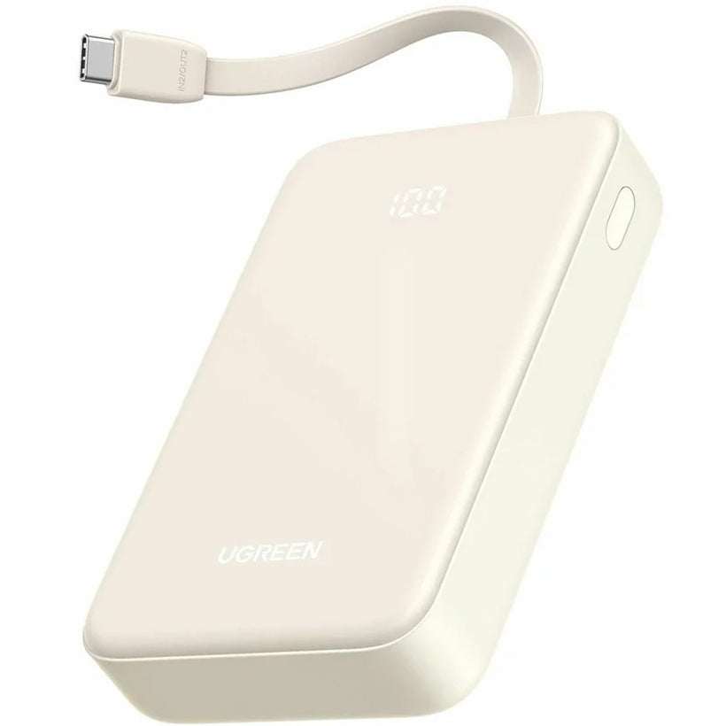 UGREEN PB505 External Battery, 20000mAh, 22.5W, QC + PD, 1 x USB-A - 2 x USB-C, Beige