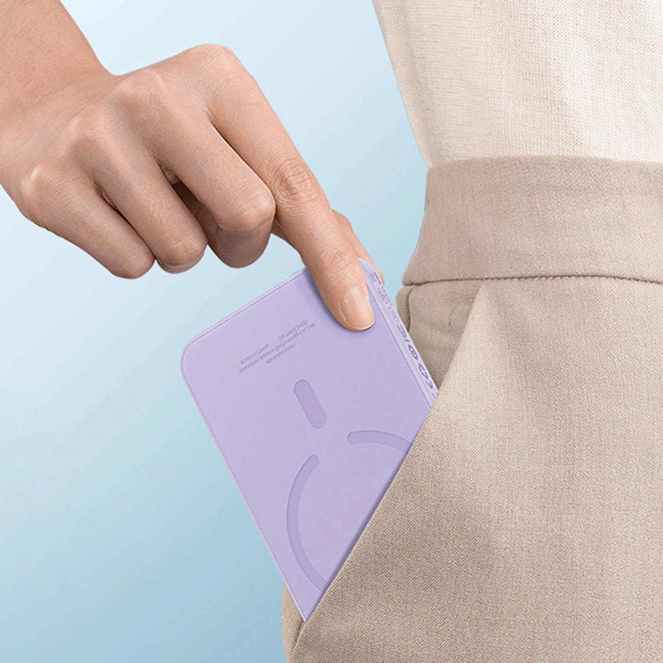 Baseus Magnetic Mini Wireless External Battery, 5000mAh, 20W, PD + FQI, 1 x QI - 1 x USB-C, Purple P10022107513