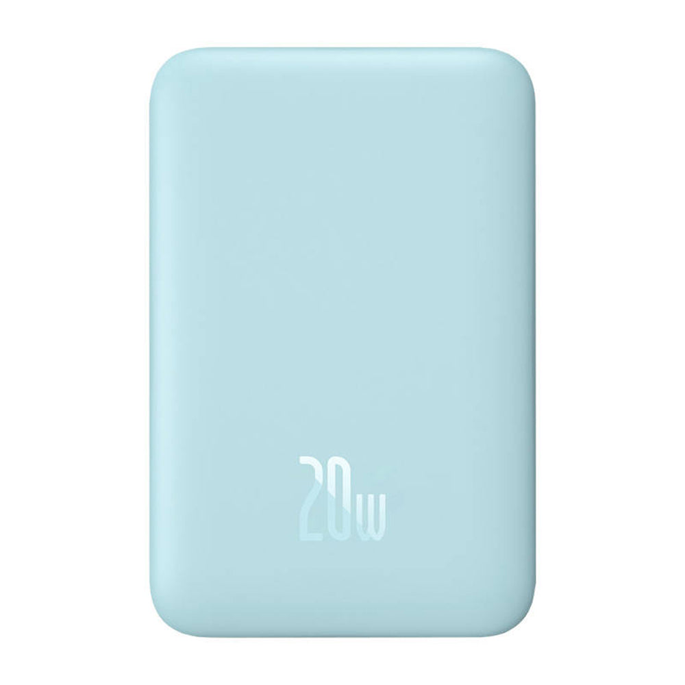 Baseus Magnetic Mini Wireless External Battery, 10000mAh, 20W, PD + FQI, 1 x QI - 1 x USB-C, Blue PPCX110103