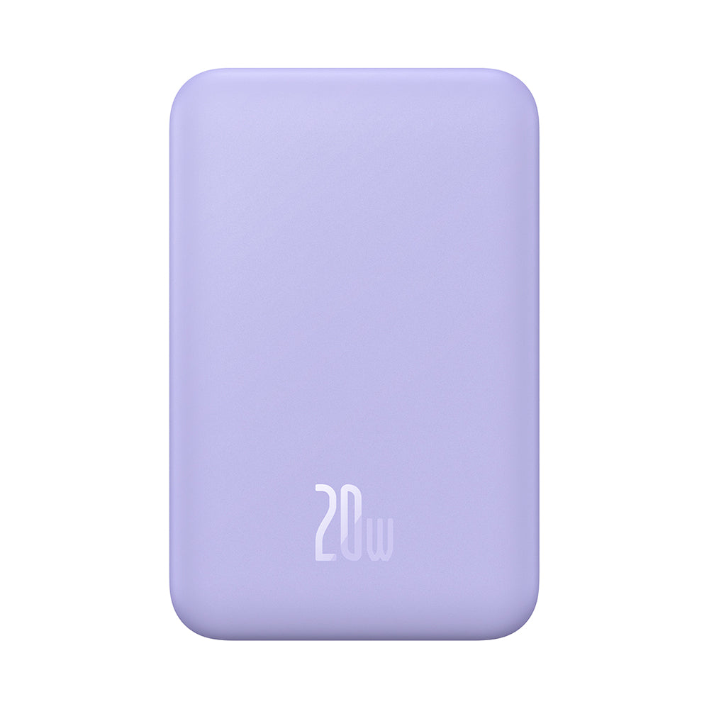 Baseus Magnetic Mini Wireless External Battery, 20000mAh, 20W, PD + FQI, 1 x QI - 1 x USB-C, Purple PPCX150005