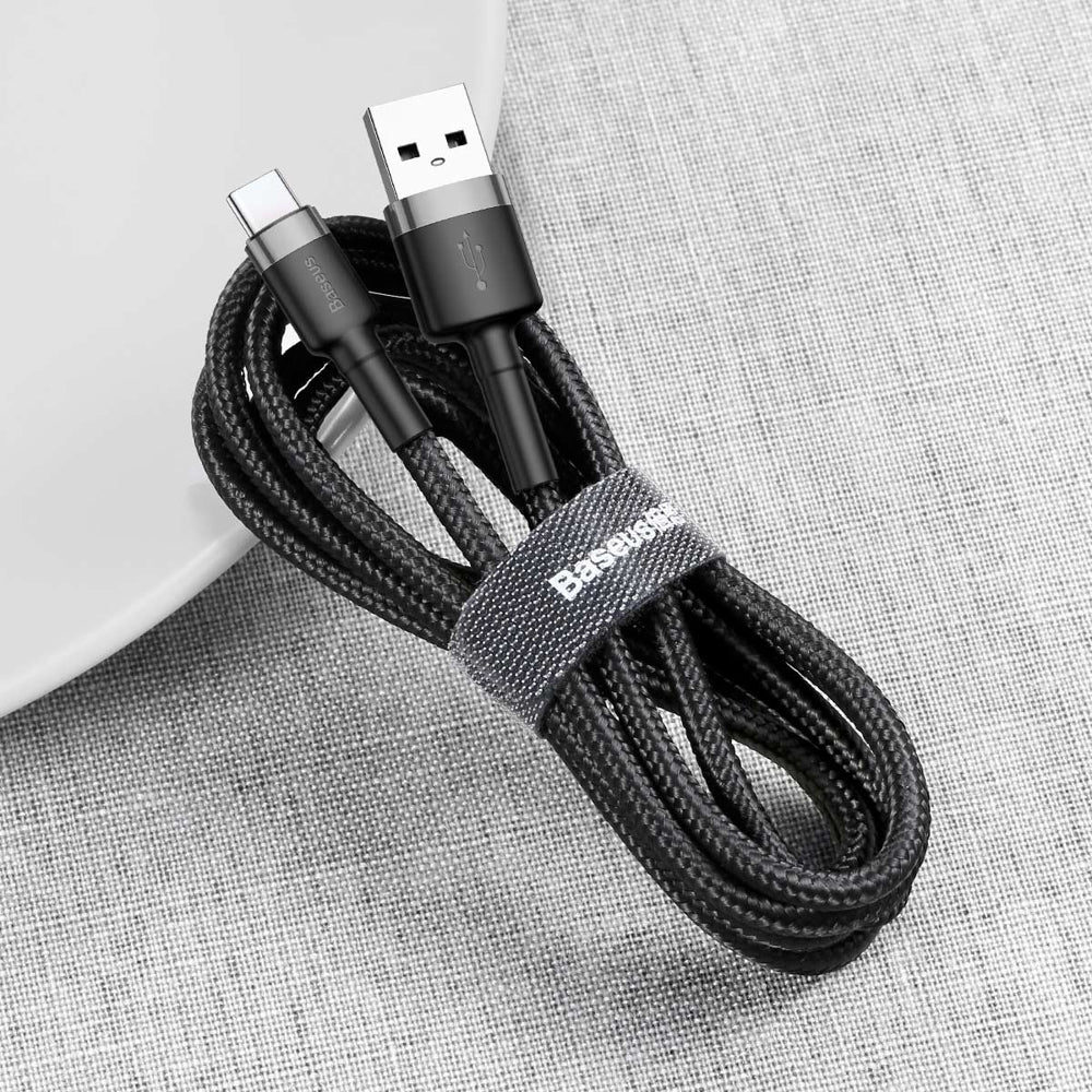 Baseus Cafule USB-A to USB-C Data and Charging Cable, 60W, 0.5m, Black CATKLF-AG1