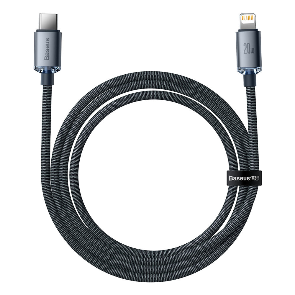 USB-C to Lightning Data and Charging Cable Baseus Crystal Shine Series, 20W, 1.2m, Black CAJY000201