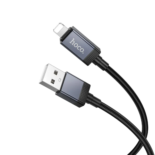 USB-A to Lightning Data and Charging Cable HOCO X118 Display, 12W, 1m, Black