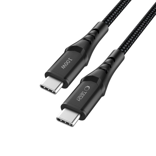 USB-C Data and Charging Cable - USB-C Tech-Protect UB11T Ultraboost, 100W, 2m, Black