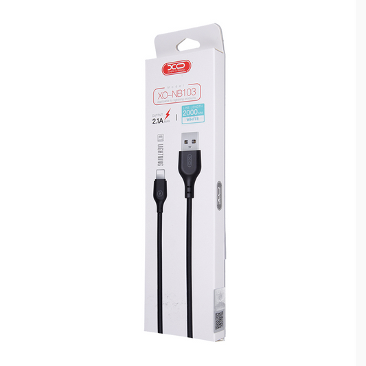 USB-A to Lightning Data and Charging Cable XO Design NB103, 18W, 2m, White