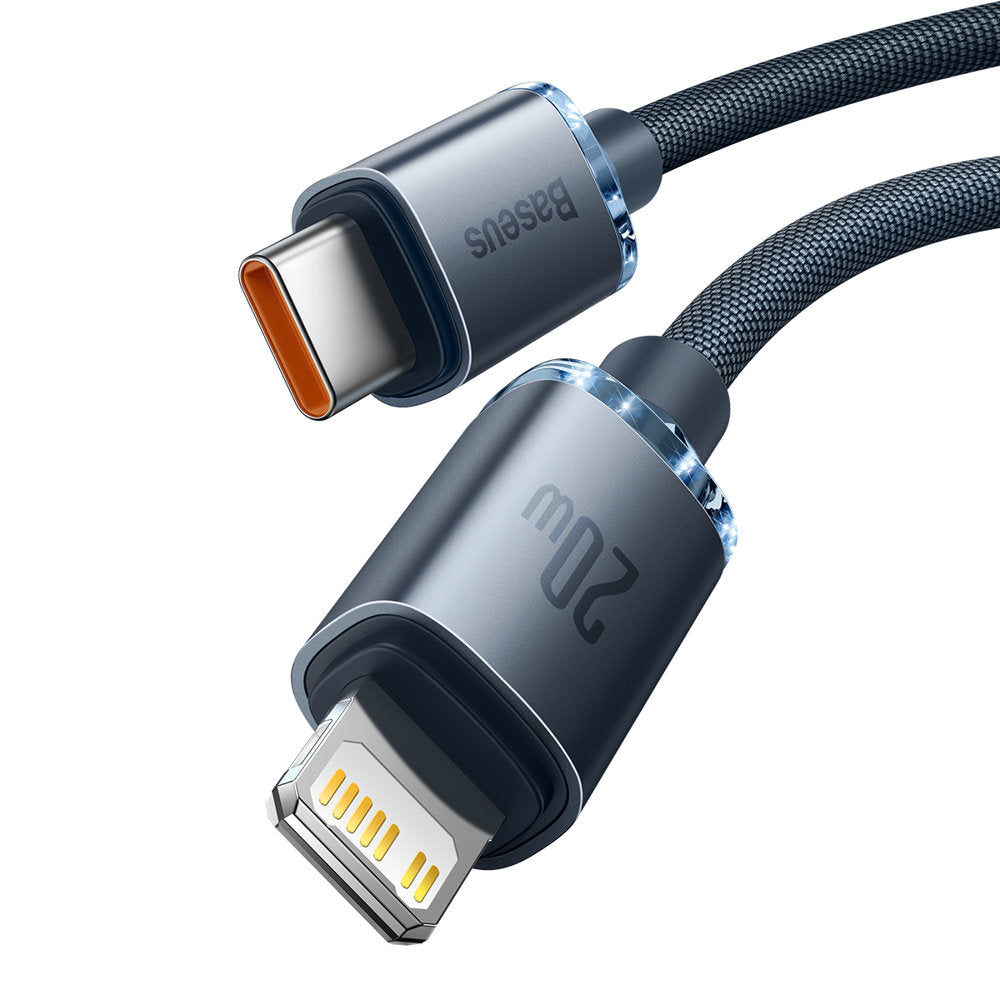USB-C to Lightning Data and Charging Cable Baseus Crystal Shine Series, 20W, 1.2m, Black CAJY000201
