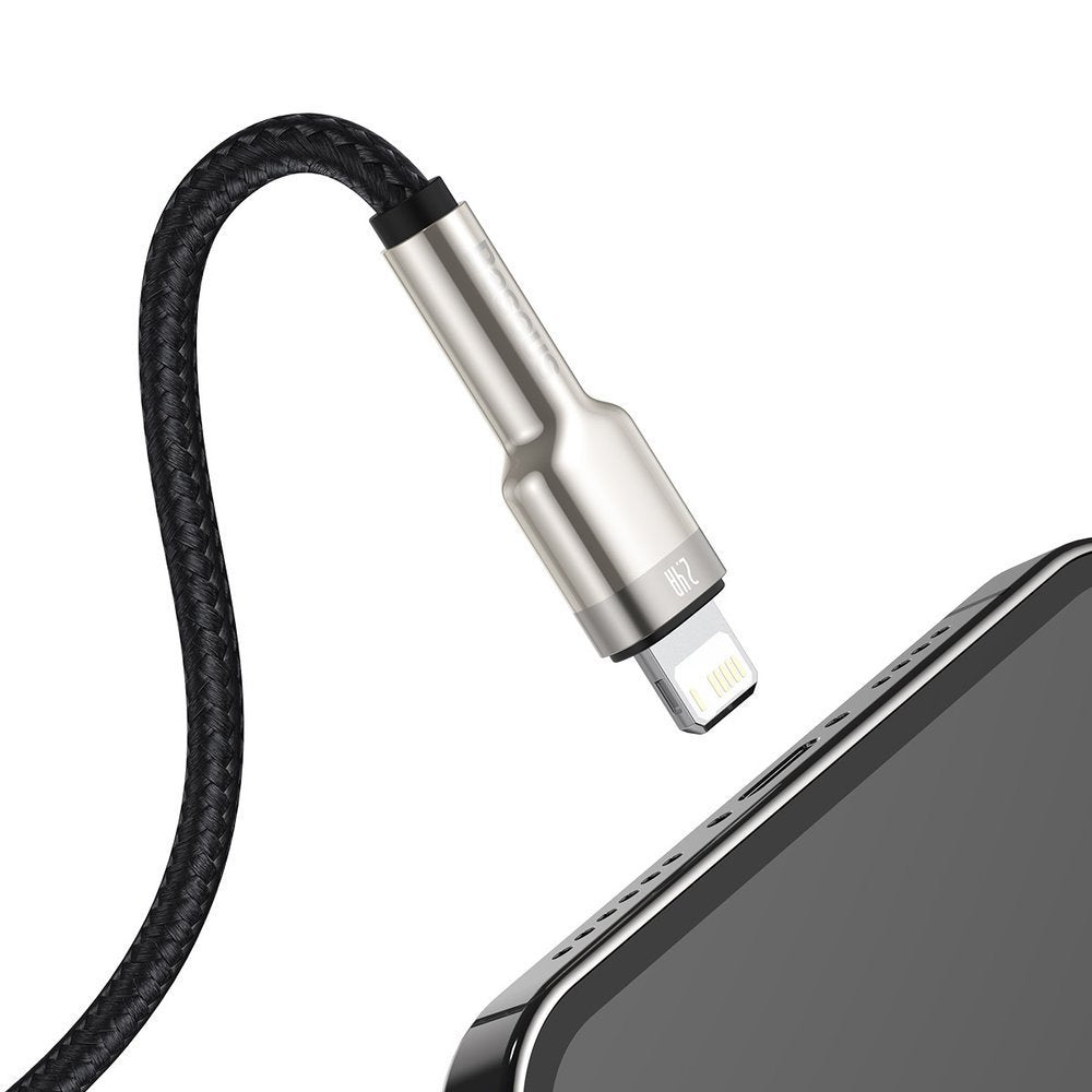 Data and Charging Cable USB-A - Lightning Baseus Cafule Metal Series, 18W, 1m, Black CALJK-A01