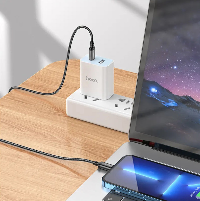 USB-C to Lightning Data and Charging Cable HOCO X89, 27W, 2m, Black