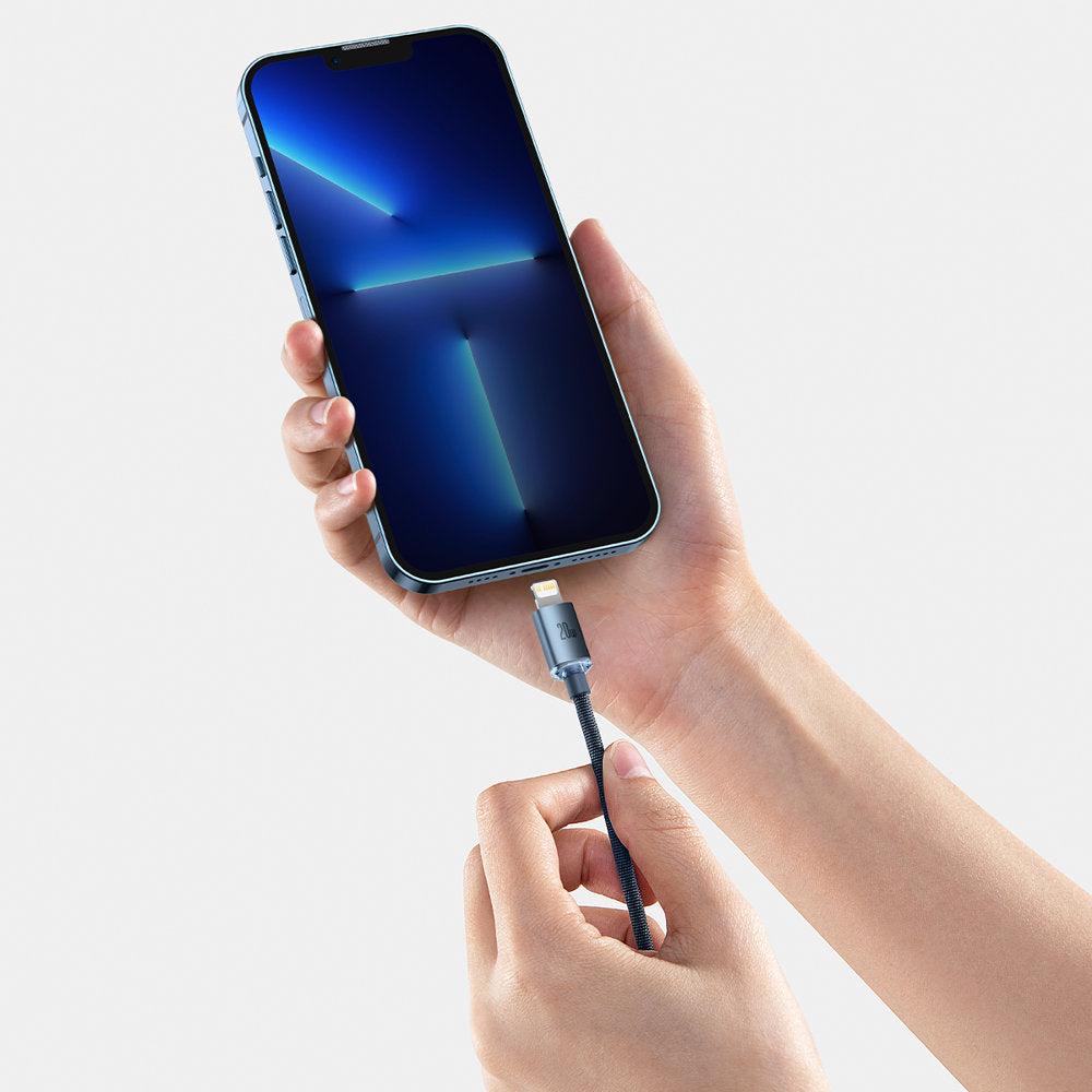 USB-C to Lightning Data and Charging Cable Baseus Crystal Shine Series, 20W, 1.2m, Black CAJY000201