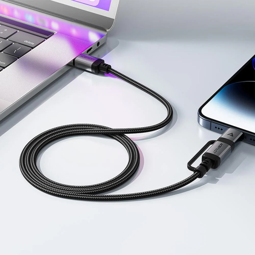 USB-C - Lightning / USB-C Acefast C20-01 Data and Charging Cable, 60W, 1.2m, Black