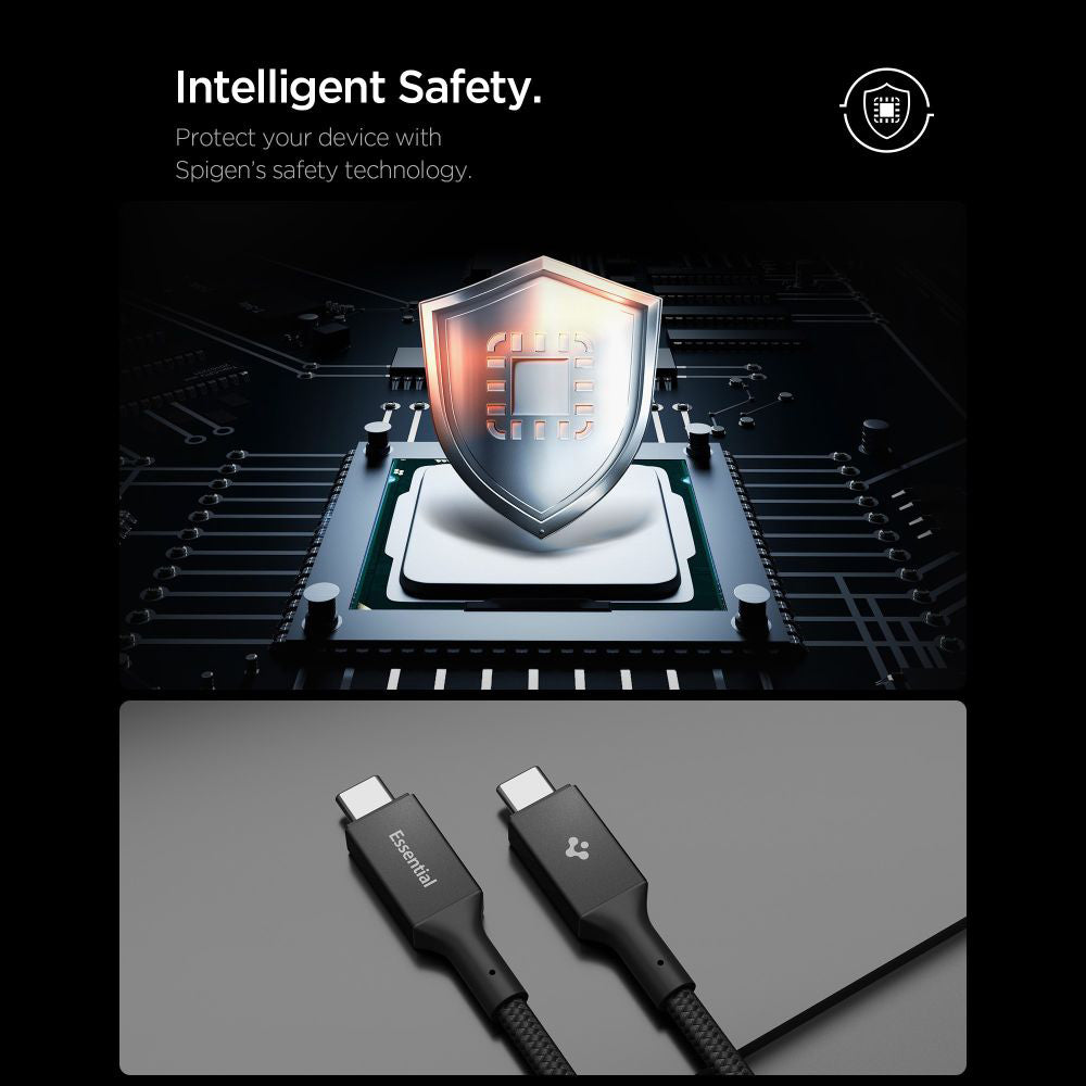 USB-C Data and Charging Cable - USB-C Spigen EB24015CC, 240W, 1.5m, Black ACA10423