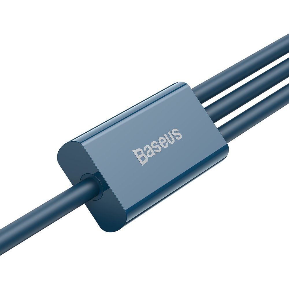 USB-A Charging Cable - Lightning / microUSB / USB-C Baseus Superior 3in1 Series, 20W, 1.5m, Blue CAMLTYS-03
