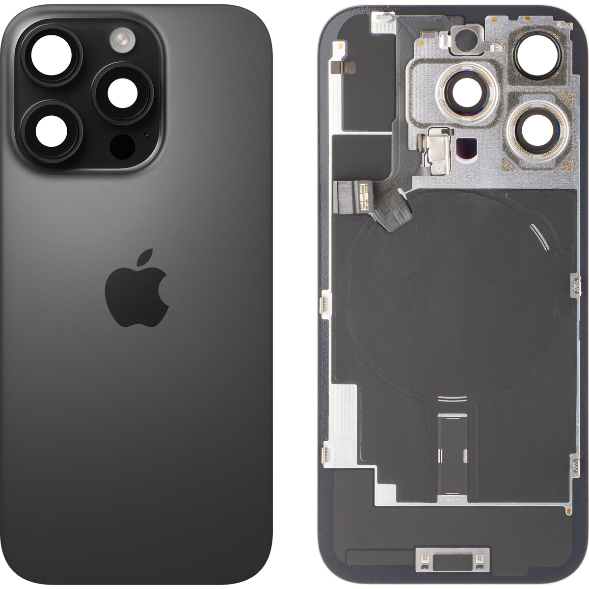 Apple iPhone 16 Pro Battery Cover, Black (Black Titanium), Premium Swap