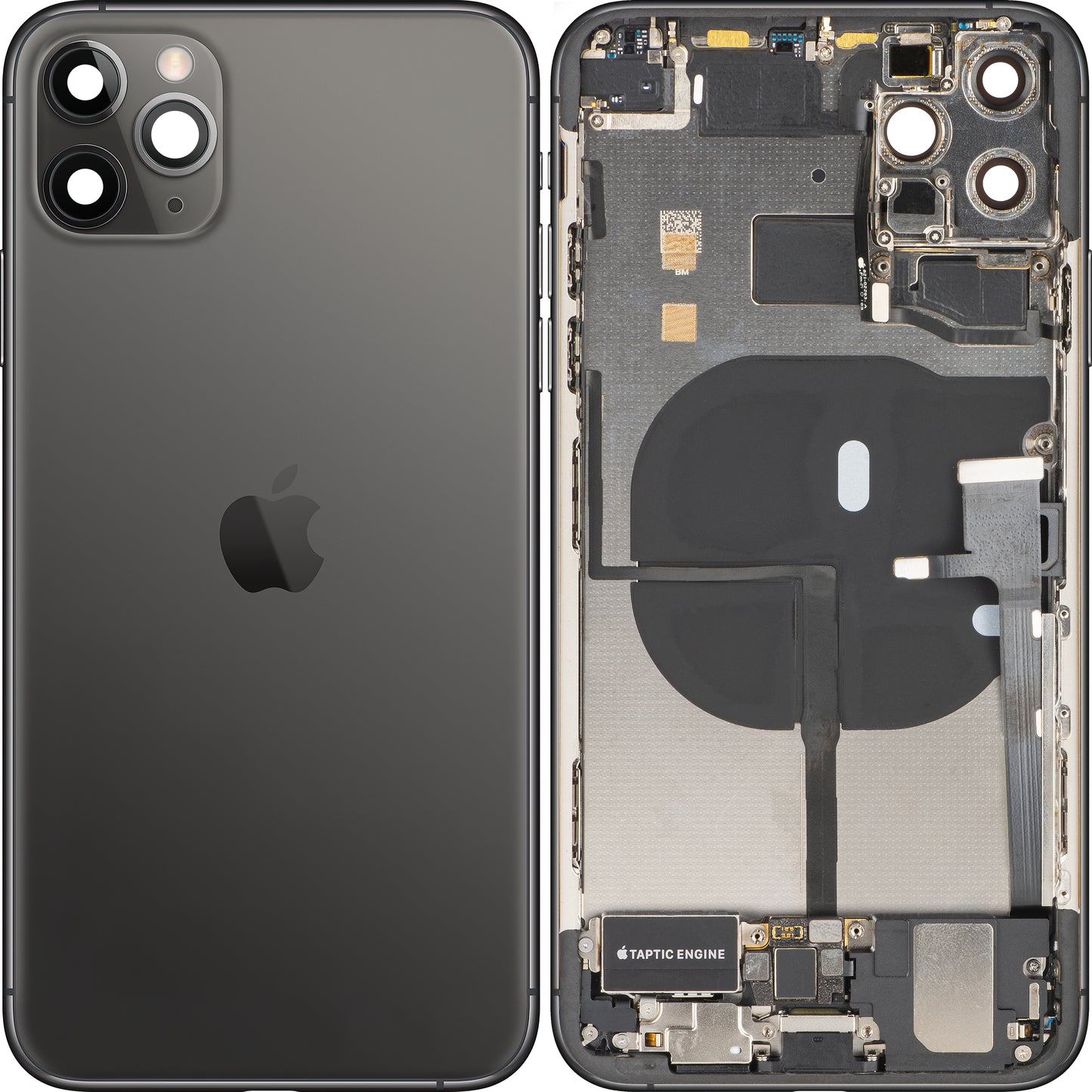 Apple iPhone 11 Pro Max Battery Cover, With Middle Case, Full Parts, Black (Space Gray), Swap