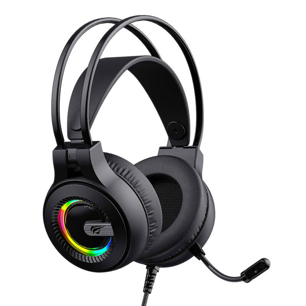 Gaming Headphones 3.5mm HAVIT H2040d, RGB, 2.1m, Black