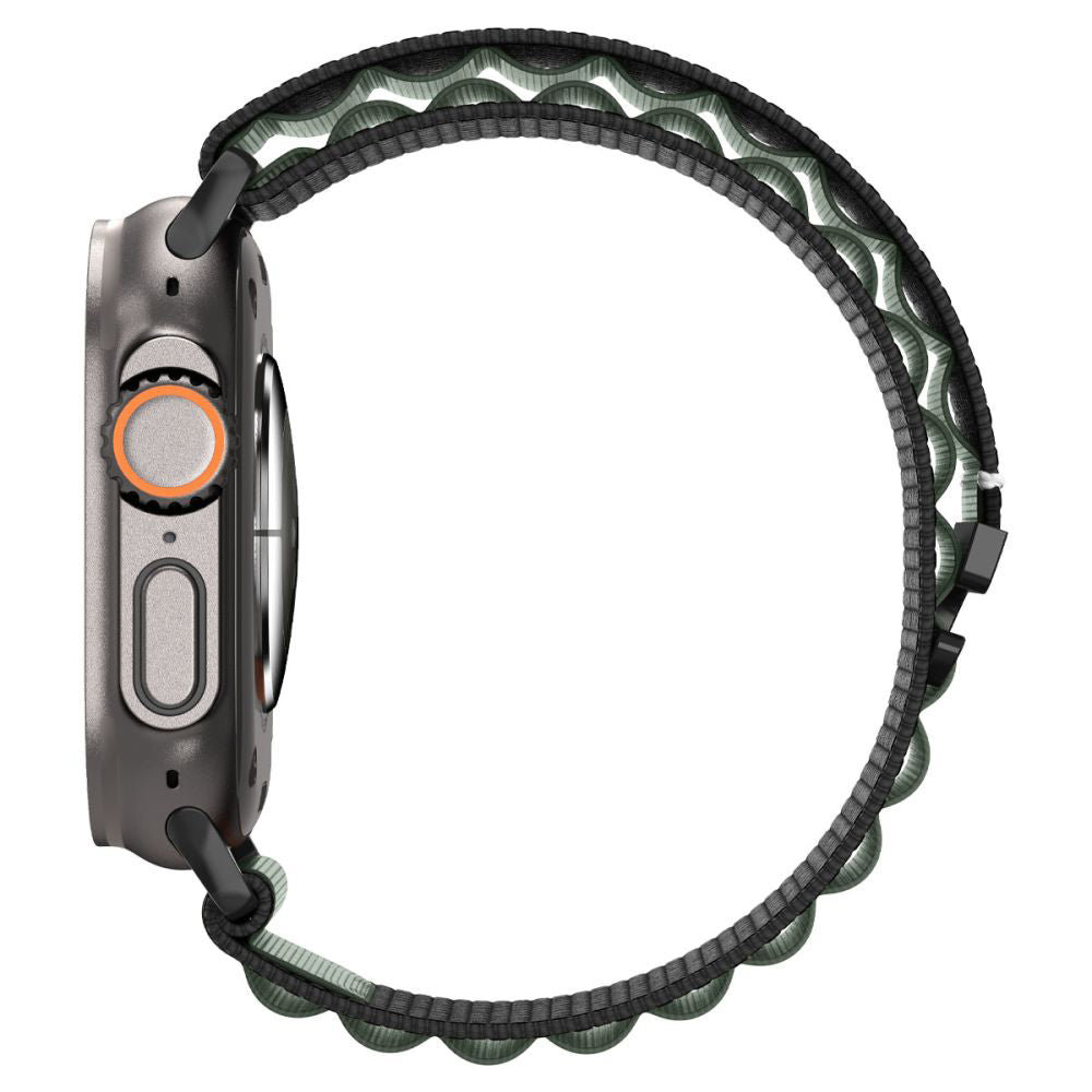 Spigen WBF1 Strap for Apple Watch 49mm / 46mm / 45mm / 44mm Series, Black Green AMP10223