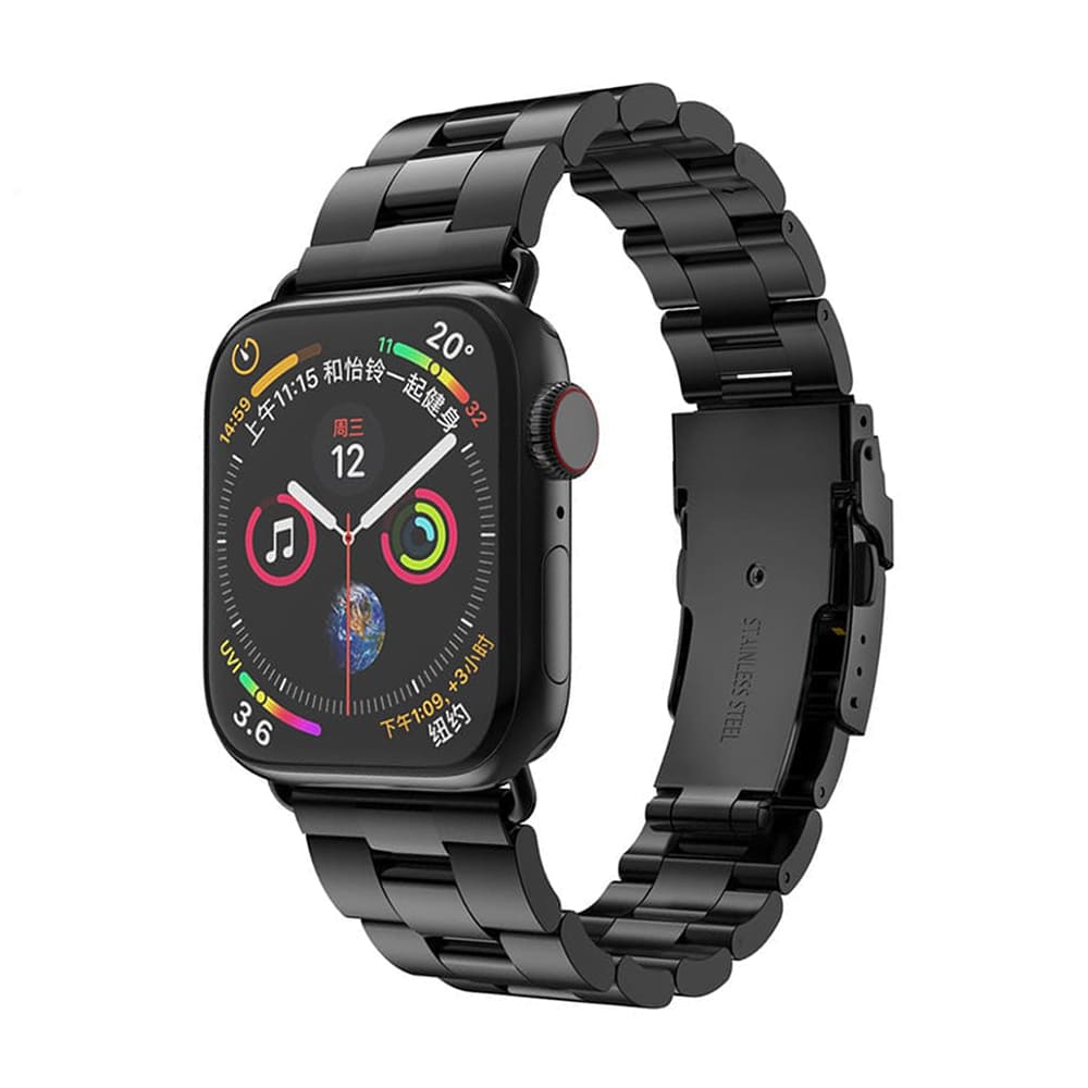 Techsuit W036 Strap for Apple Watch 49mm / 46mm / 45mm / 44mm / 42mm Series, Black
