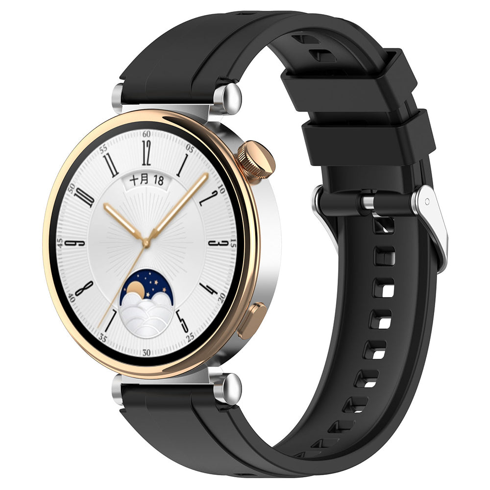 Techsuit W075 Strap for Huawei Watch / Garmin Watch Series, 18mm, Black