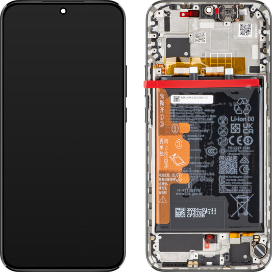 Display with Touchscreen Huawei nova 12s, with Frame and Battery, Black, Service Pack 02356BMX Service Pack 02356BMX