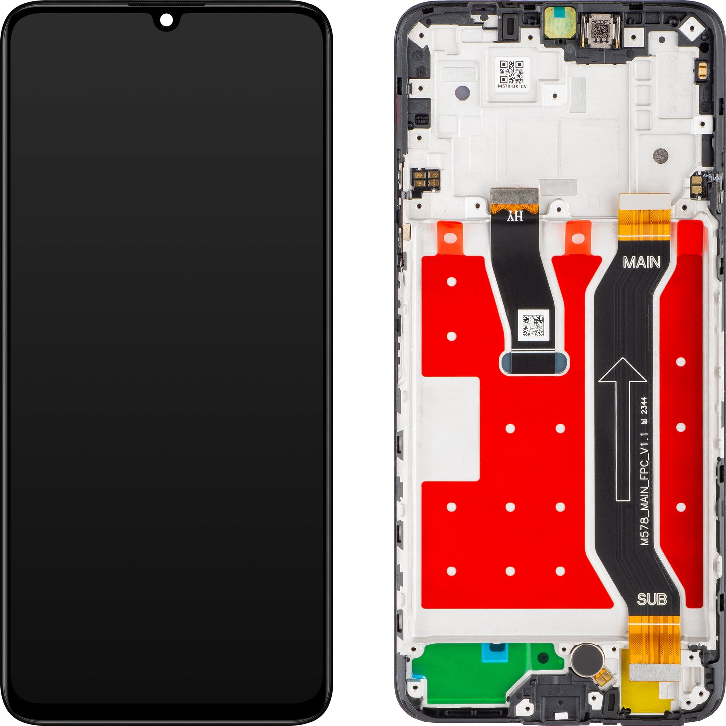 Display with Touchscreen Huawei nova Y72, with Frame, Black, Service Pack 02356ACK