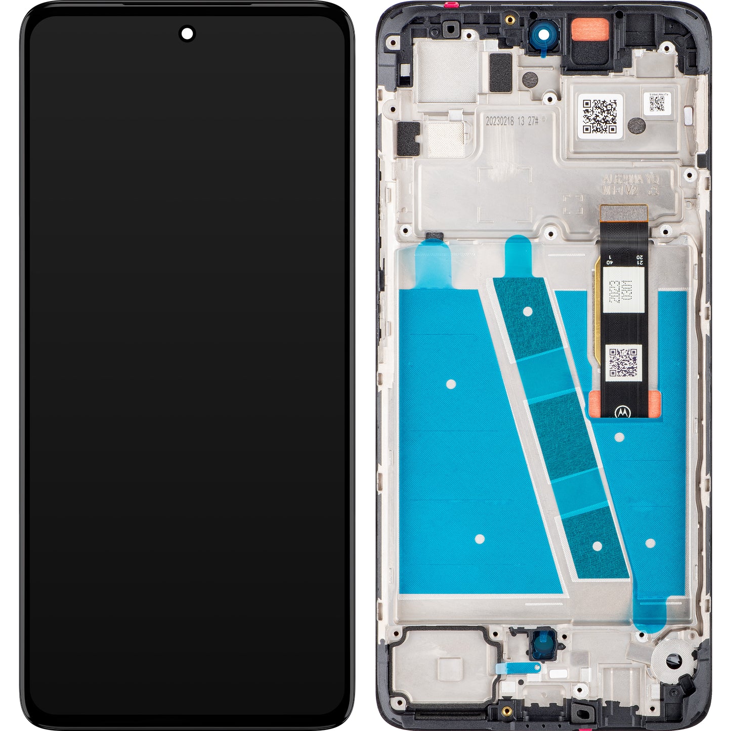 Motorola Moto Moto G72 Touchscreen Display, with Frame, Black, Service Pack 5D68C21701