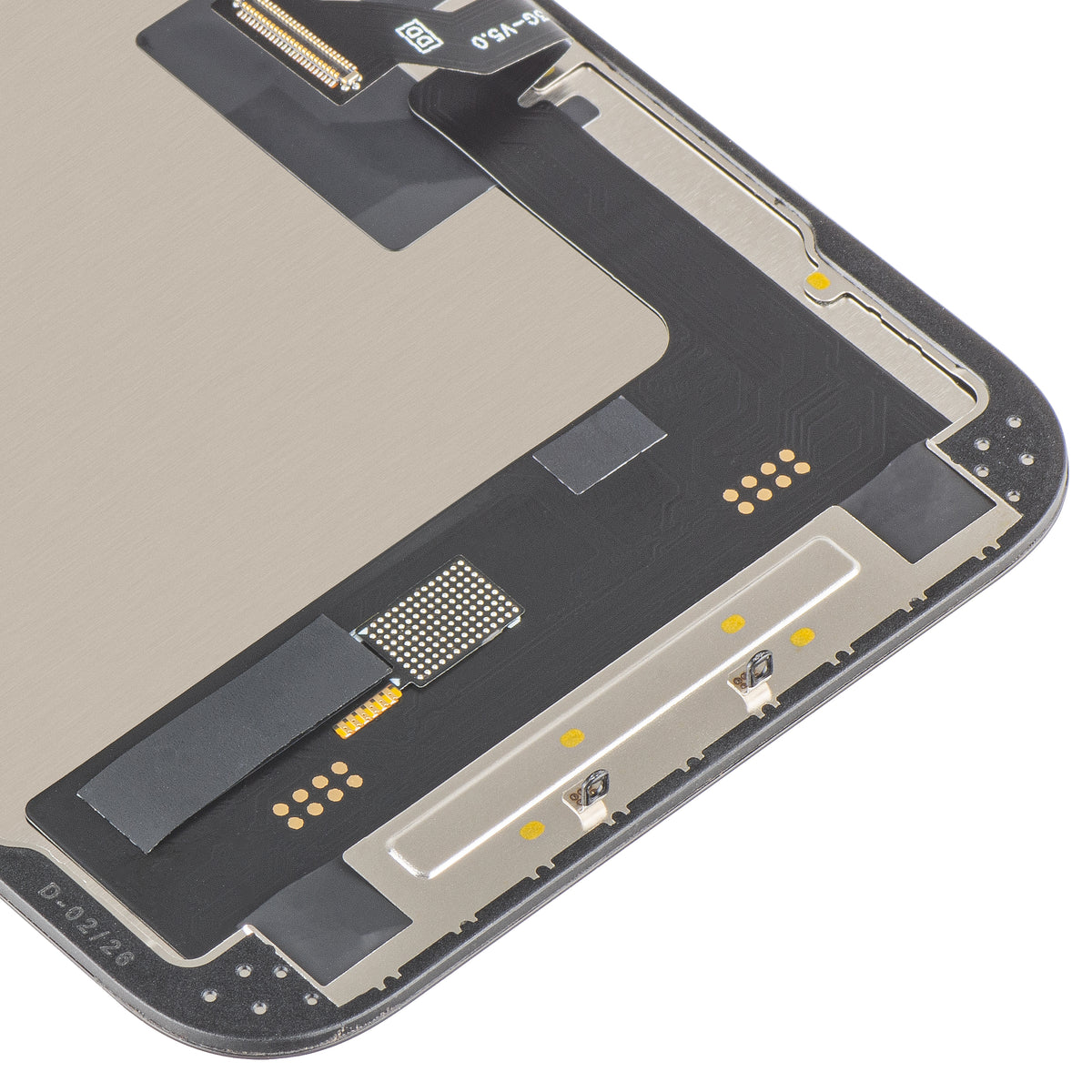 MP Touchscreen Display compatible with Apple iPhone 14, with Frame, Soft OLED FHD 120Hz IC Movable Version, Black