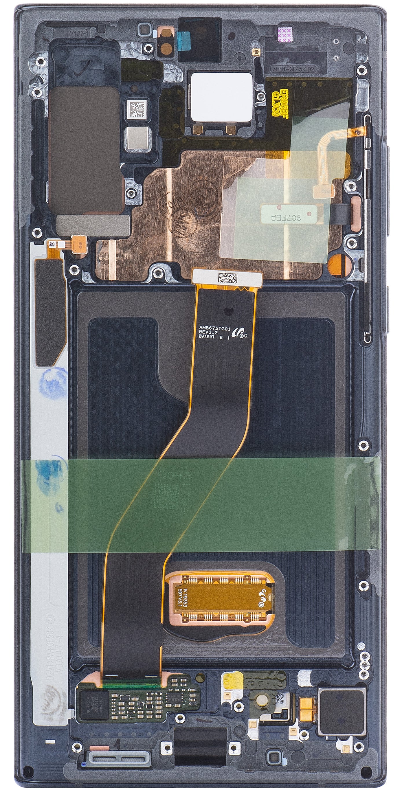 Touchscreen Display Samsung Galaxy Note 10+ 5G N976 / Note 10+ N975, with Frame, Black (Aura Black), Service Pack GH82-20838A