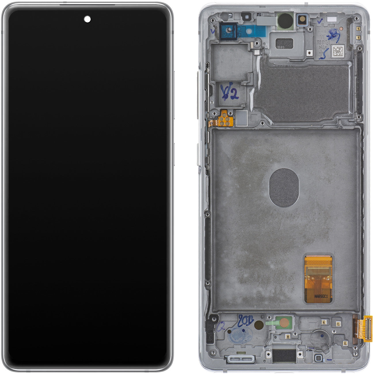 Touchscreen Display Samsung Galaxy S20 FE G780, with Frame, White, Service Pack GH82-24220B