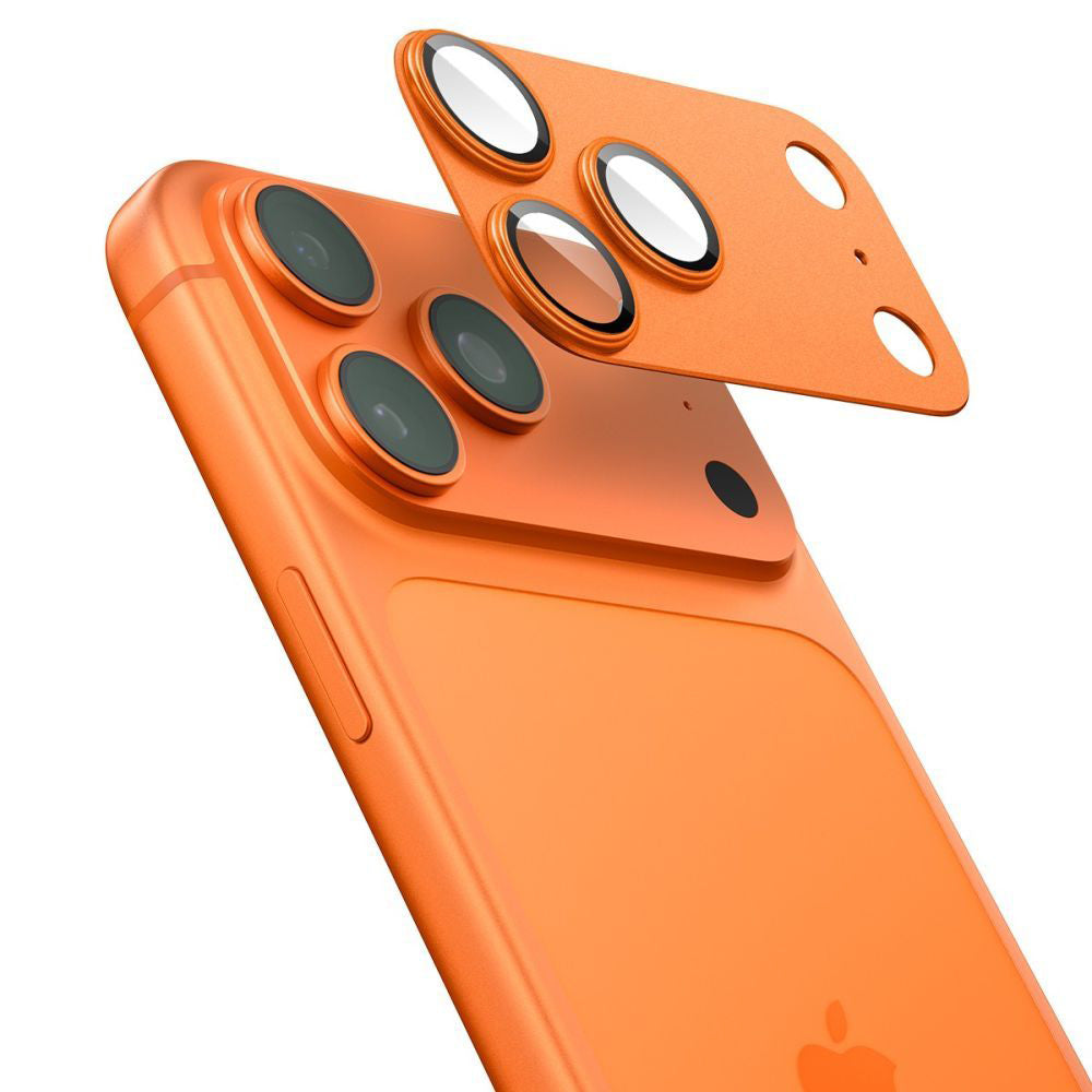 Rear Camera Protection Film Spigen GlastR EZ FIT Optik Pro XL for Apple iPhone 17 Pro, Tempered Glass, Orange AGL10645