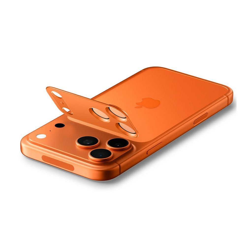 Rear Camera Protection Film Spigen GlastR EZ FIT Optik Pro XL for Apple iPhone 17 Pro, Tempered Glass, Orange AGL10645
