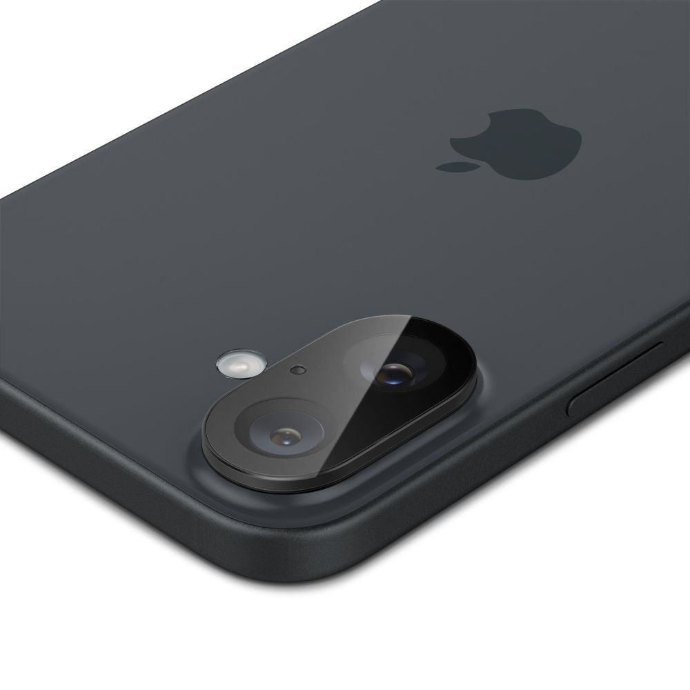 Spigen GlastR Optik Rear Camera Protector for Apple iPhone 16 Plus / 16, Tempered Glass, Set of 2 pieces, Black AGL07922
