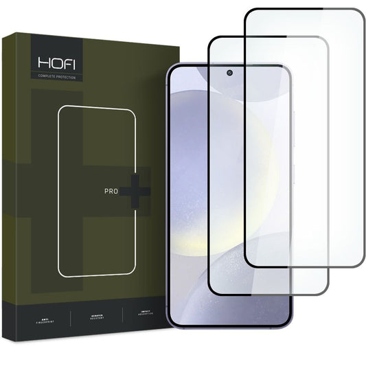 HOFI Glass PRO+ Screen Protector for Samsung Galaxy S24+ S926, Shielded Glass, Full Glue, Set 2 pieces, 2.5D, Black