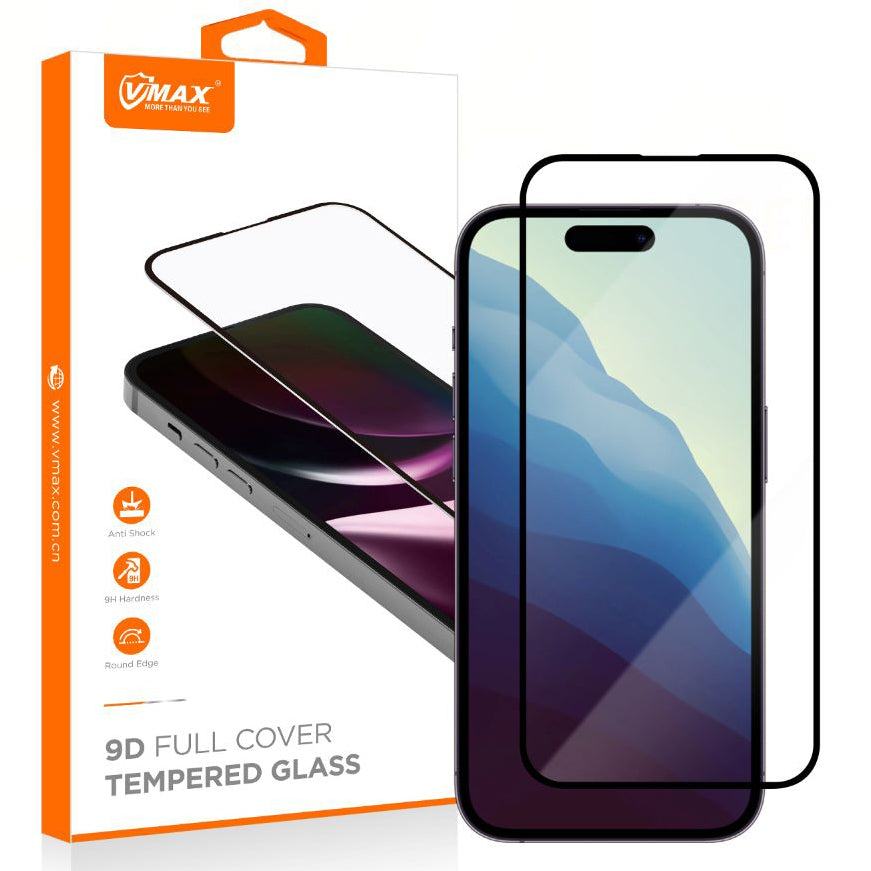 Vmax Screen Protector for Samsung Galaxy S24+ S926, Tempered Glass, Full Glue, 9D, Black