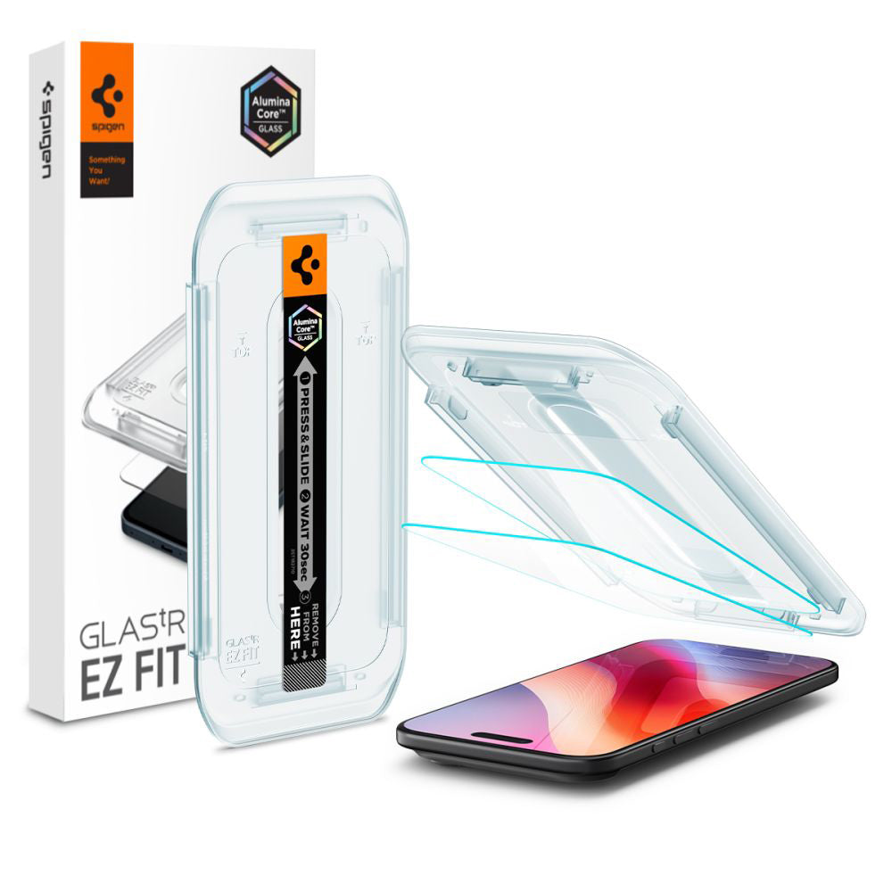 Spigen GlastR EZ FIT Screen Protector for Apple iPhone 17 Air, Tempered Glass, Full Glue, Set of 2 pieces AGL09861