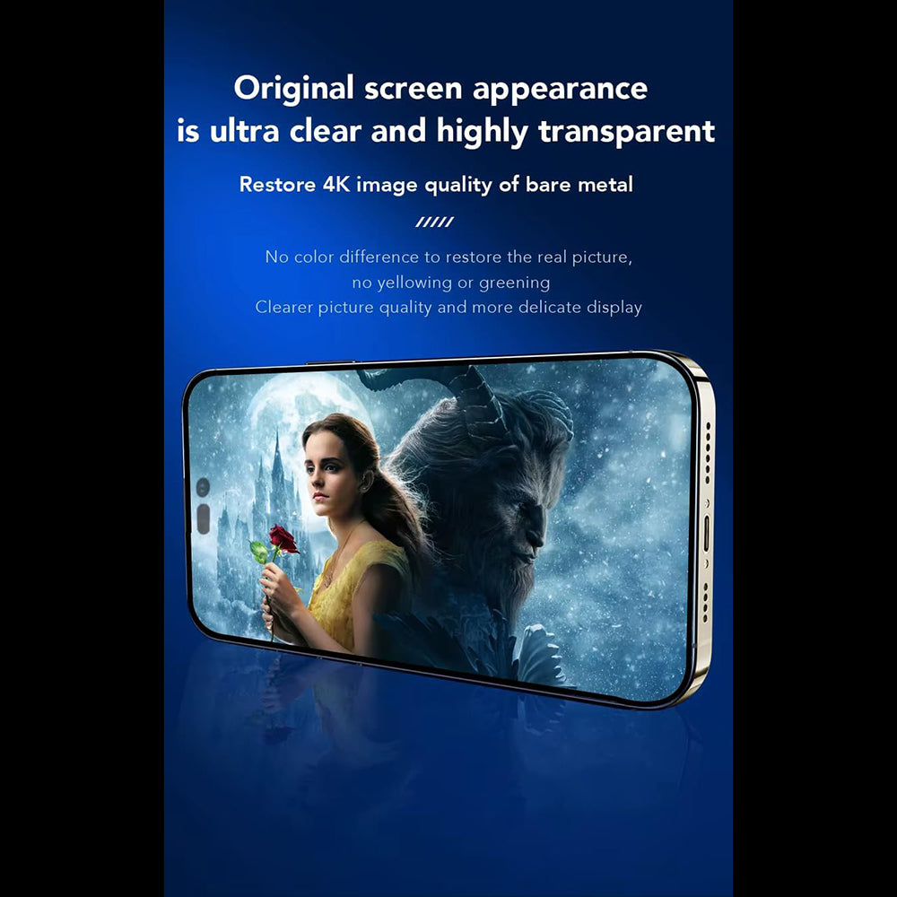 Anank 3X Reinforced Screen Protector Film for Apple iPhone 16 Pro, Tempered Glass, Full Glue, 2.5D, Black
