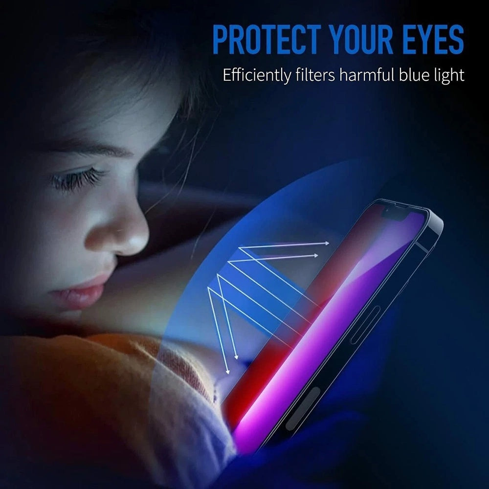 Anti Blue Light Anank 5X Reinforced Screen Protector for Apple iPhone 17, Tempered Glass, Full Glue, 2.5D, Black