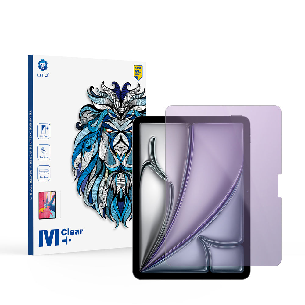 Lito Classic Anti Blue Light Screen Protector for Apple iPad Air 11 (2026) / Air 11 (2025), Tempered Glass, Full Glue, 2.5D