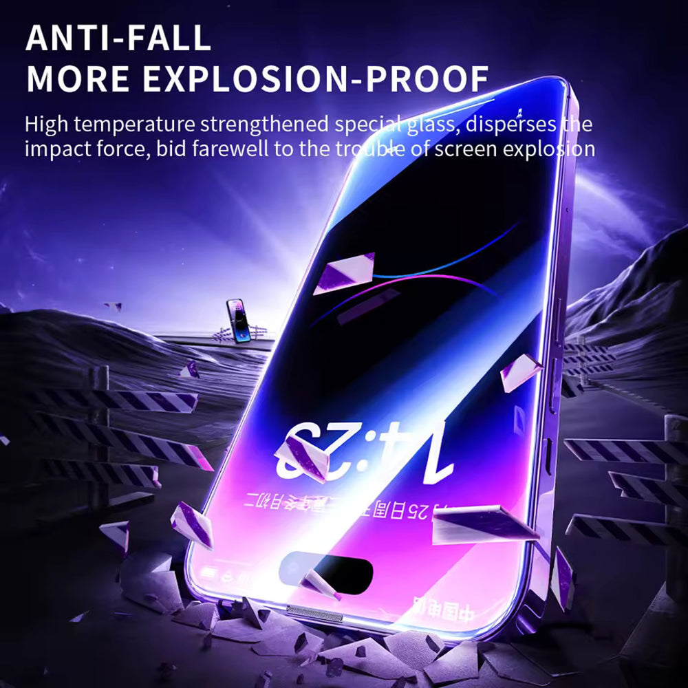Blueo Anti-Static HD Screen Protector Film for Apple iPhone 16 / 15, Tempered Glass, Full Glue, Black