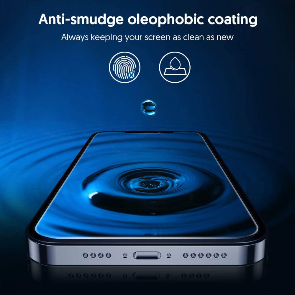 Blueo Silk HD Screen Protector Film for Apple iPhone 14 Pro, Tempered Glass, Full Glue, Set of 5 pieces, 2.5D, Black